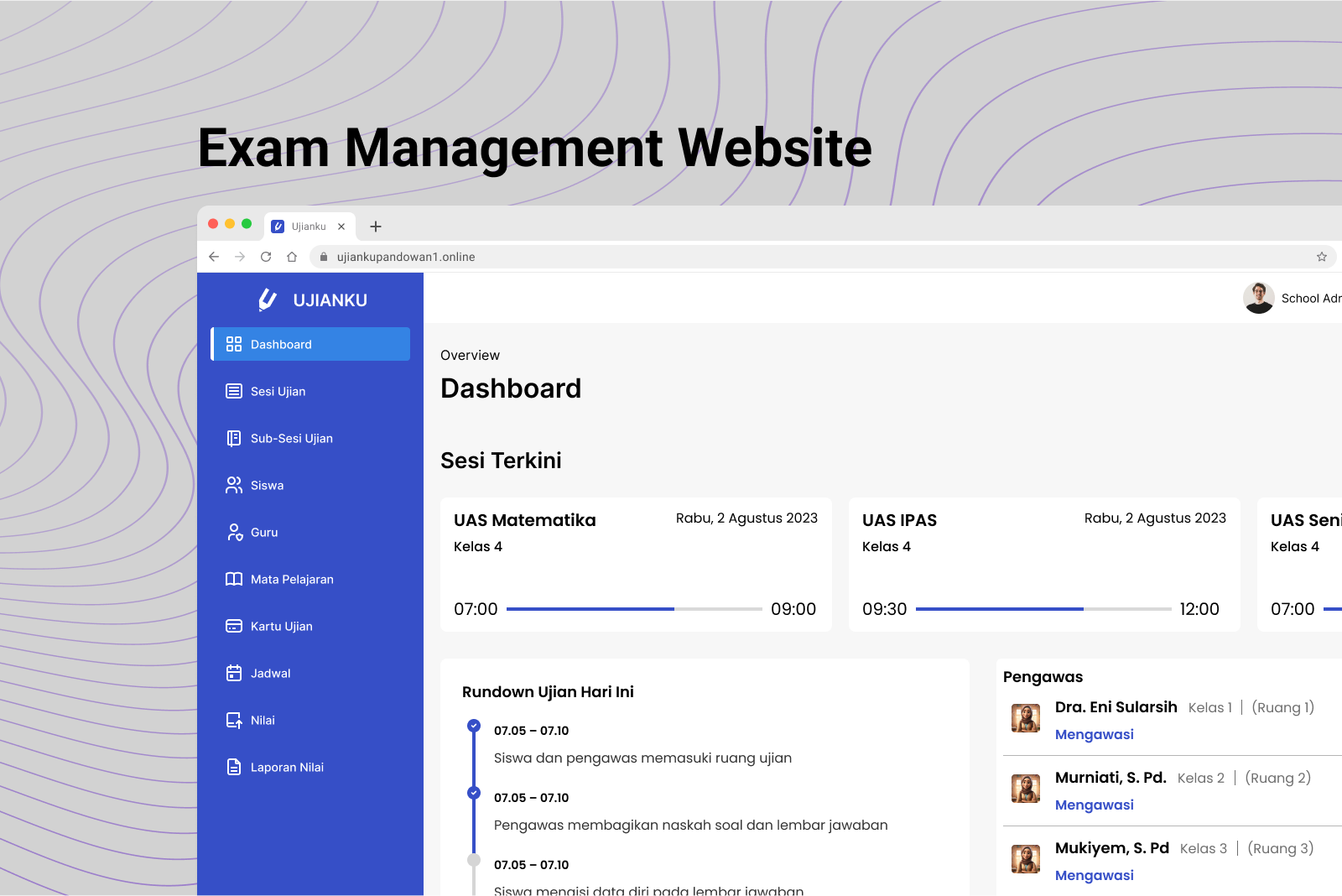 Developing Exam Management Website to Streamline Exam Organization in Elementary Schools