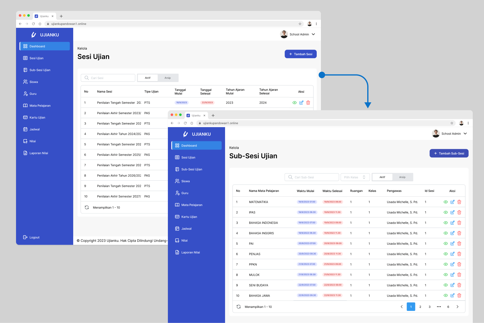 Manage Session and Sub-Session